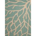 Jaipur Rugs Coastal Lagoon Hooked Poly Coral Design Rectangle Rug, Teal - 9 x 12 ft. RUG122831